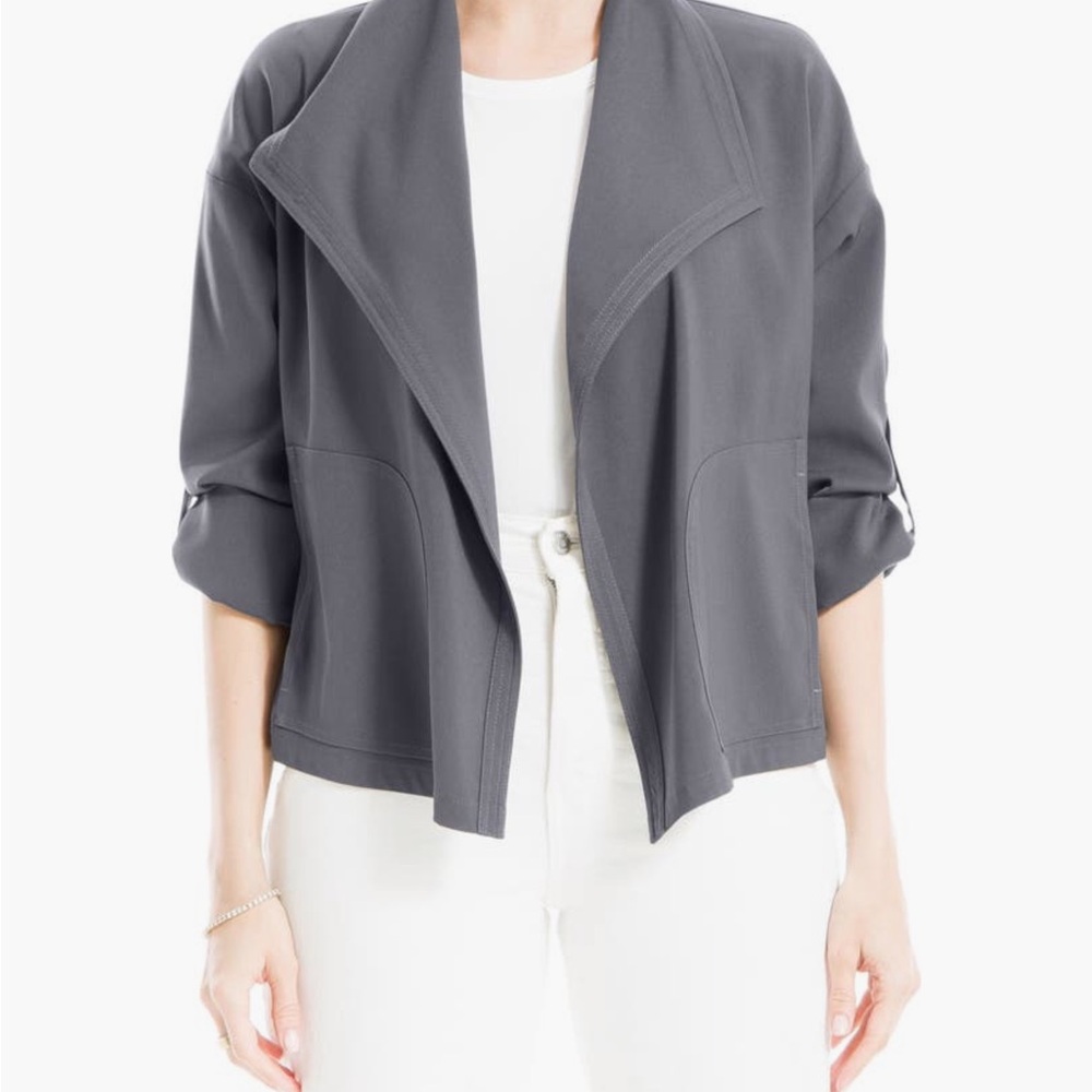 Stylish Max Studio Twill Open Front Jacket